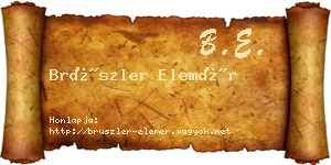 Brüszler Elemér névjegykártya